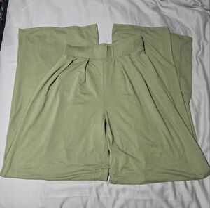 Wide Leg Green Pants